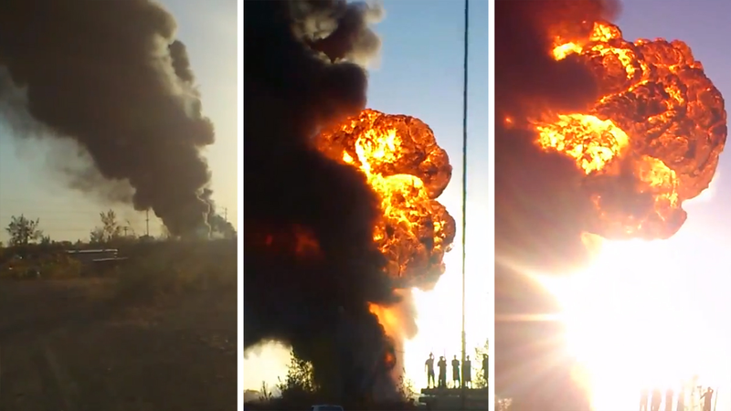 Illustration for article titled This Crazy Explosion Is What Happens When A Factory Full Of Race Fuel Catches On Fire